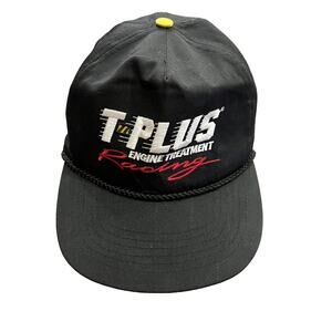Vintage T-PLUS Engine Treatment Racing Black Retro Rope Adjustable Snapback Hat